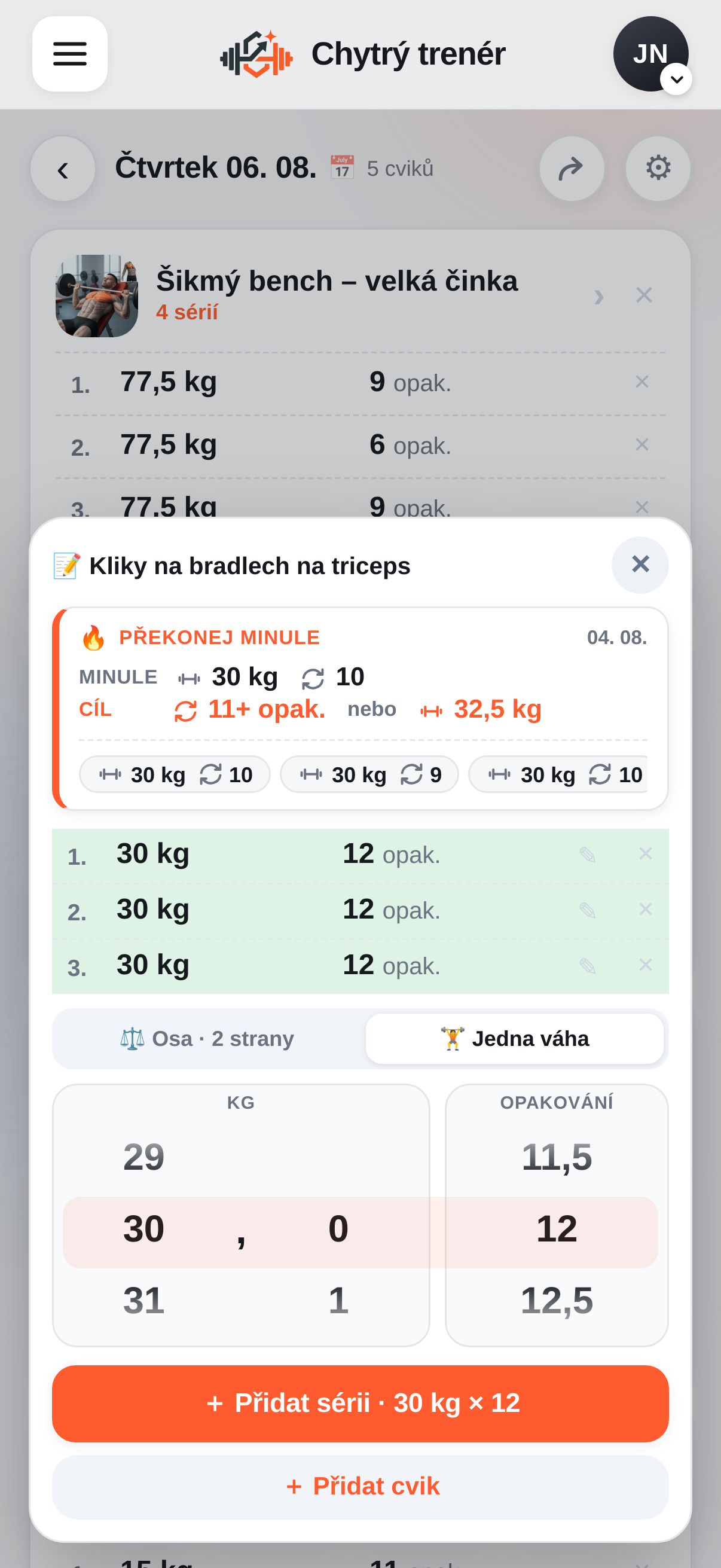 Zápis tréninku